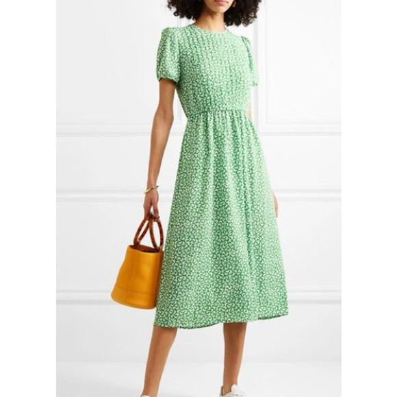 Michael Michael Kors Butterfly Print Pleated Crepe Midi Dress Size PL - Picture 9 of 9